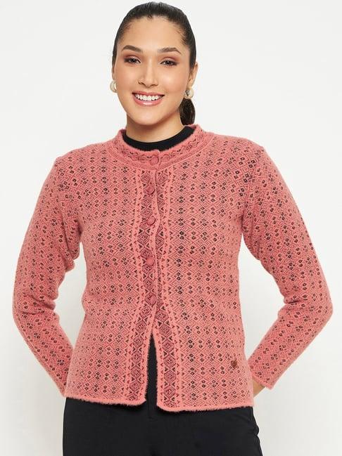 duke coral printed cardigan