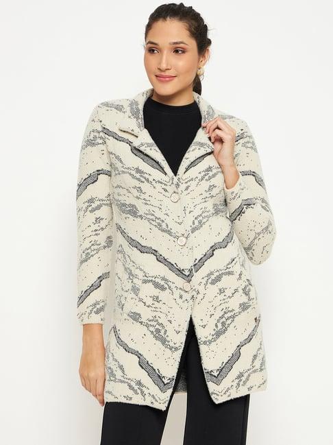 duke white printed cardigan