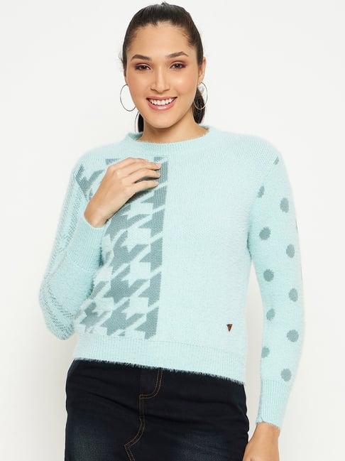 duke sea green printed pullover