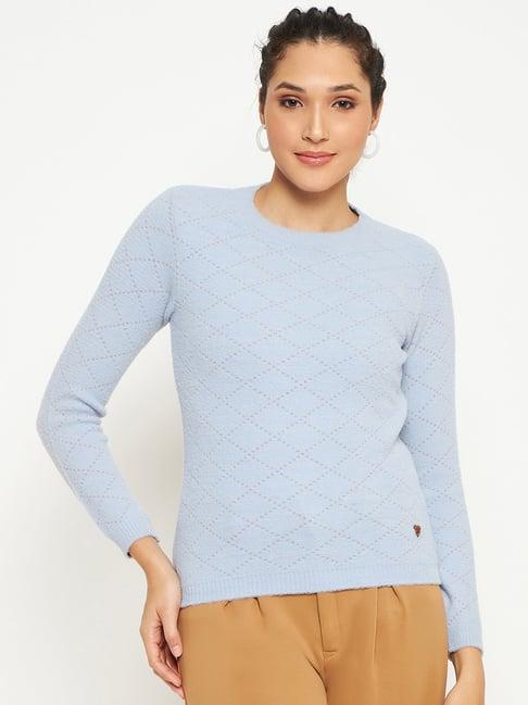 duke sky blue geometric print pullover