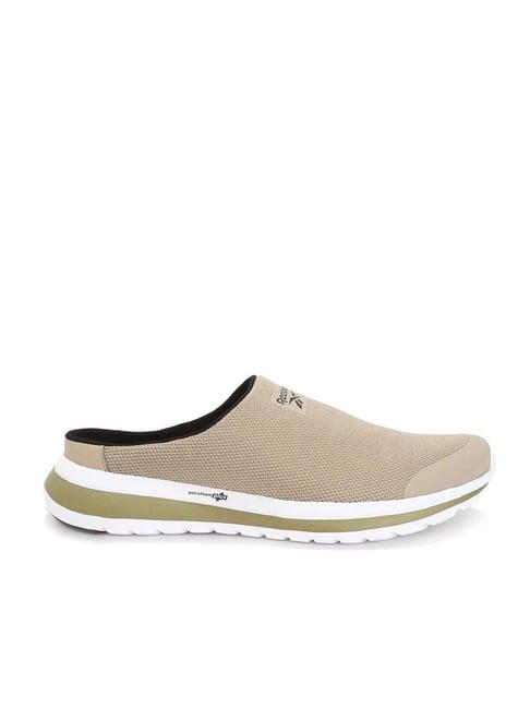 reebok men's comfort wonderer beige mule shoes