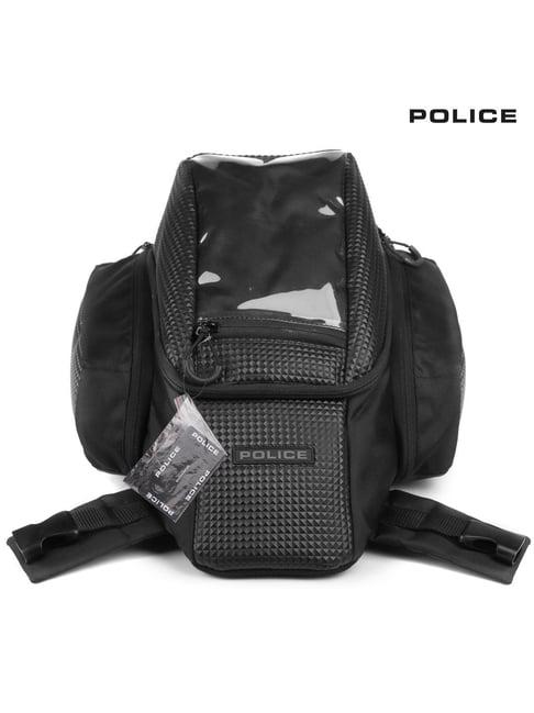 police pyramid black textured medium backpack - 20 ltrs