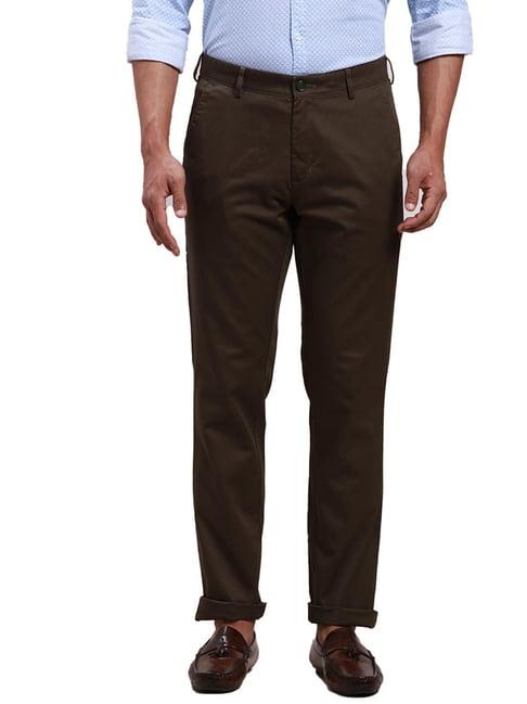 colorplus green cotton tailored fit trousers