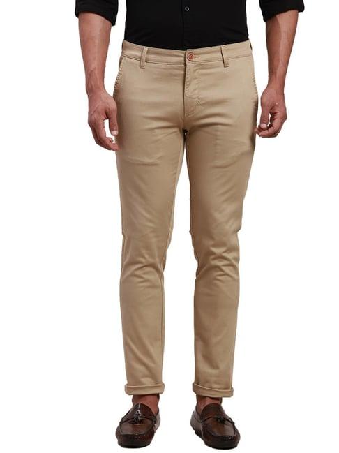 parx brown super slim fit trousers