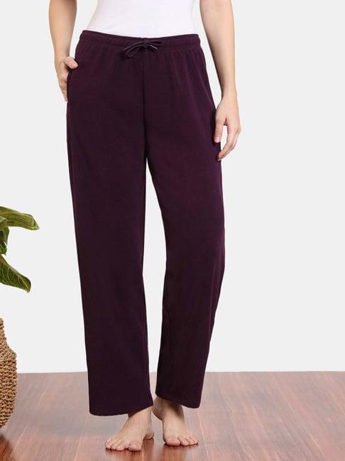 zivame purple regular fit track pants