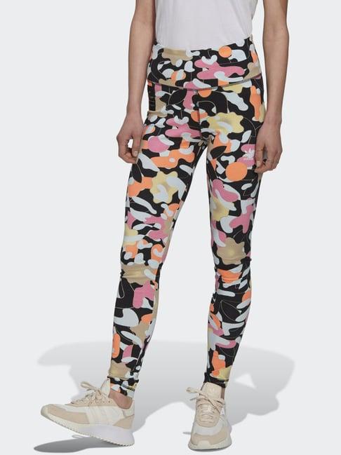 adidas originals multicolored cotton printed sports tights