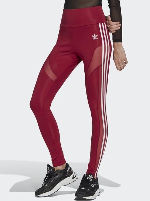 adidas originals red striped sports tights