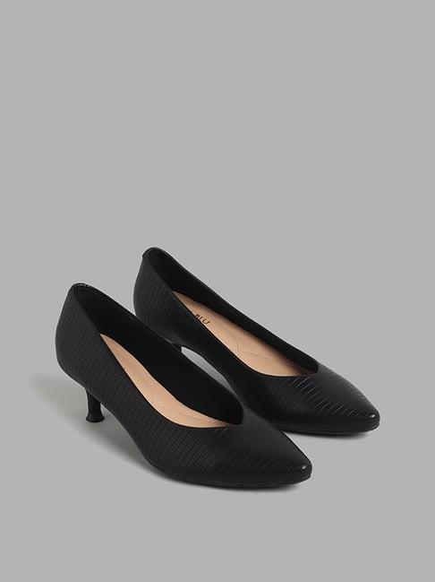 luna blu by westside black kitten heel pump shoes