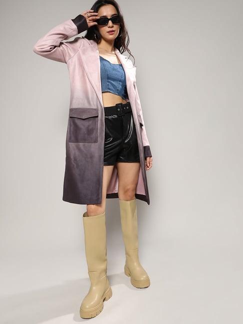 campus sutra pink regular fit coat