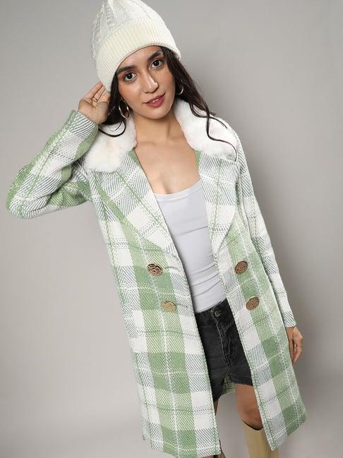 campus sutra green checks coat