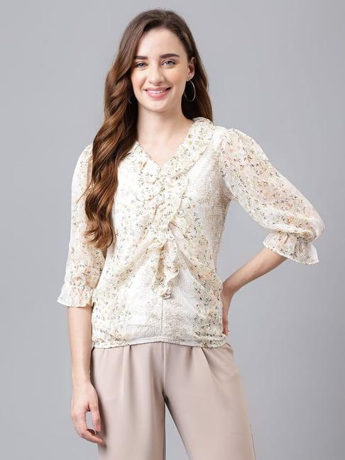 latin quarters beige floral top