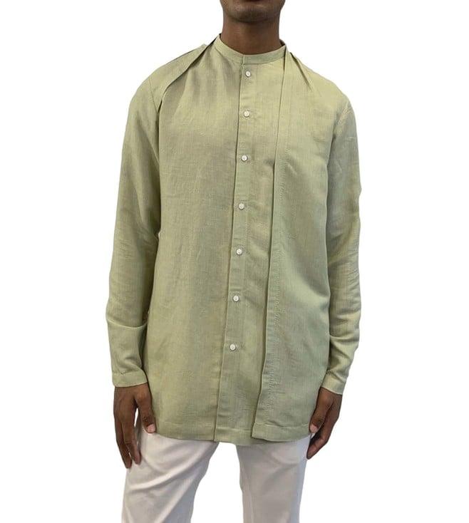 antar agni matcha green crease shirt