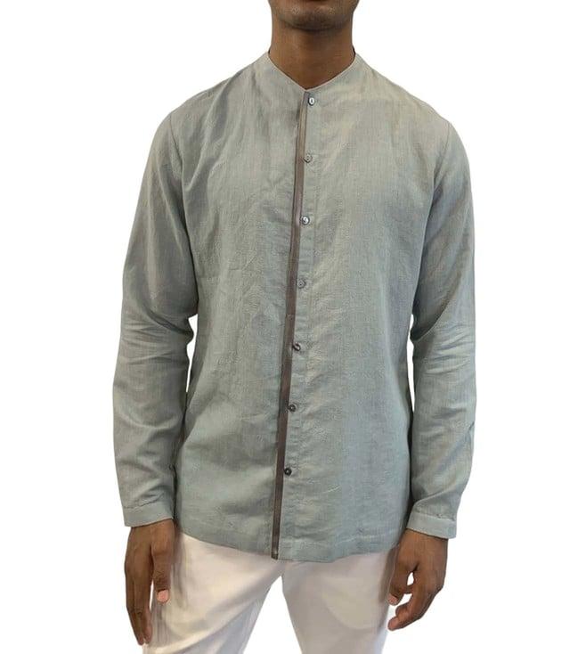 antar agni light blue twist shirt