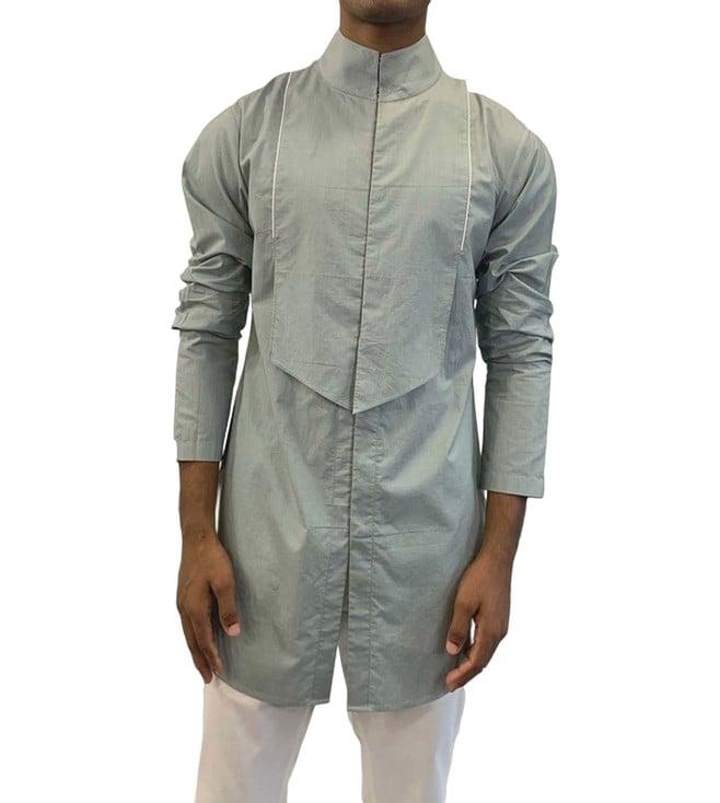 antar agni light blue front layered shirt