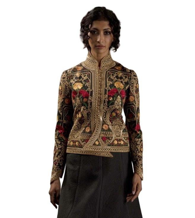 rohit bal silk velvet long jacket