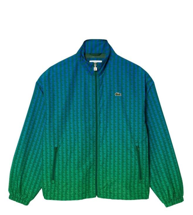 lacoste blue monogram ombr¿ logo regular fit casual jacket