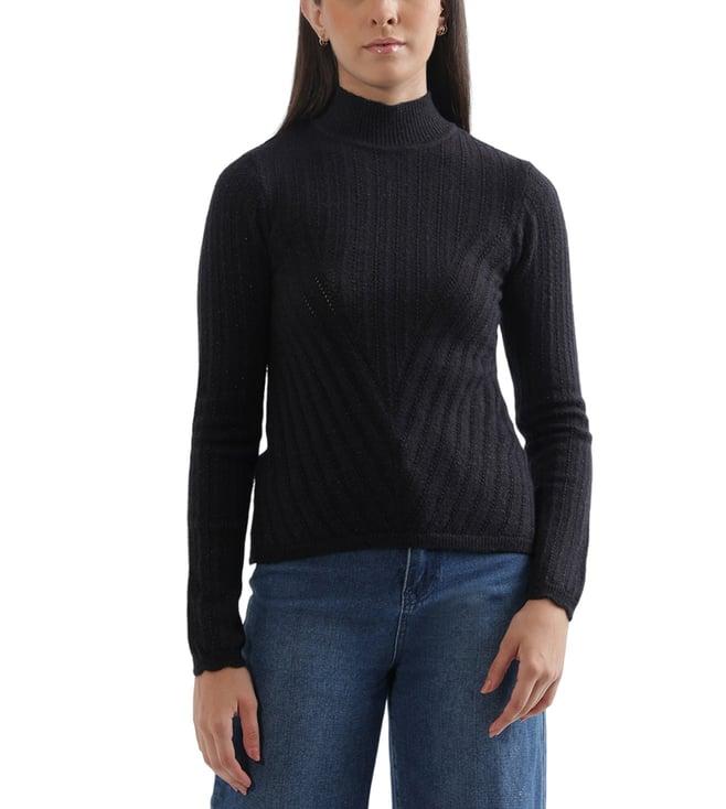 elle black fitted pullover