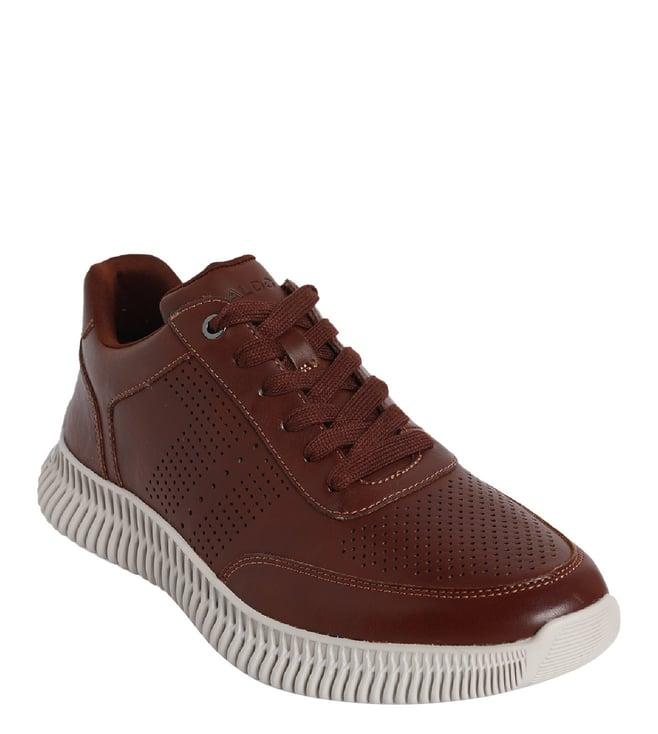 aldo men's rioga201 perforated brown sneakers