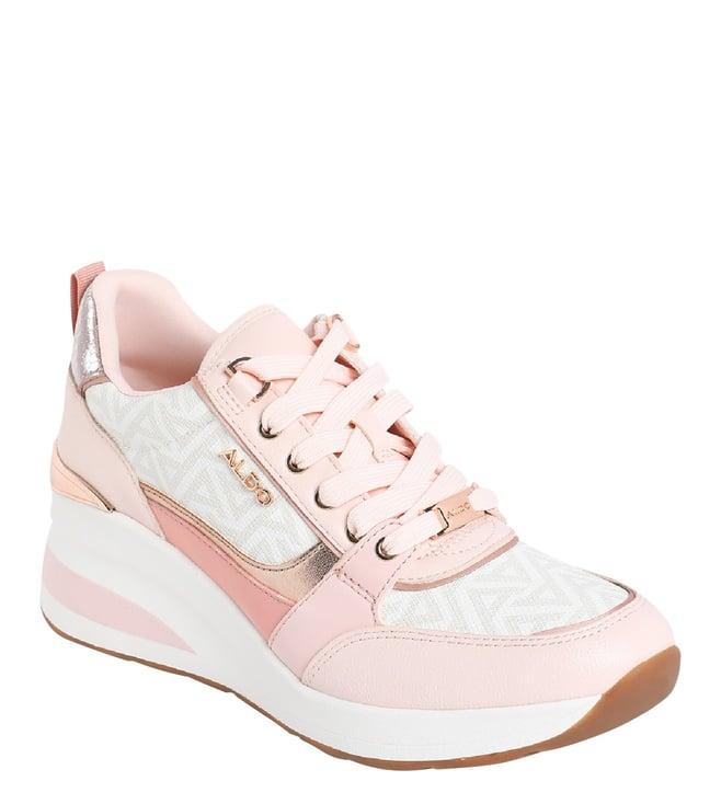 aldo women's caroteriel680 logo pink sneakers