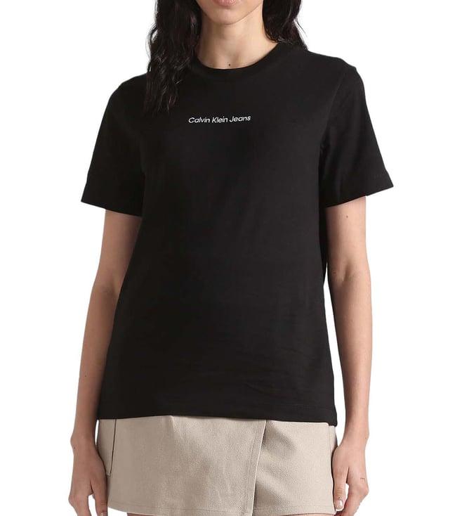 calvin klein black embroidery regular fit t-shirt