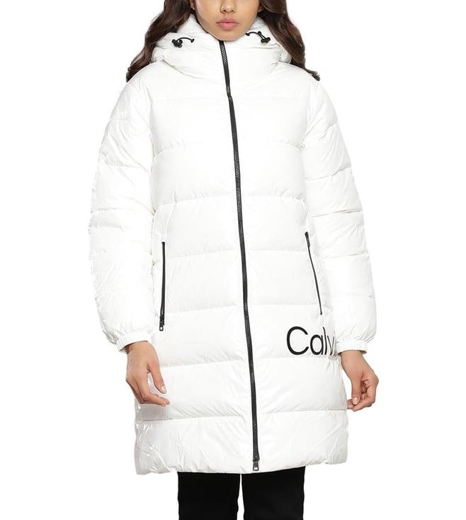 calvin klein ivory quilted relaxed fit puffer jacket