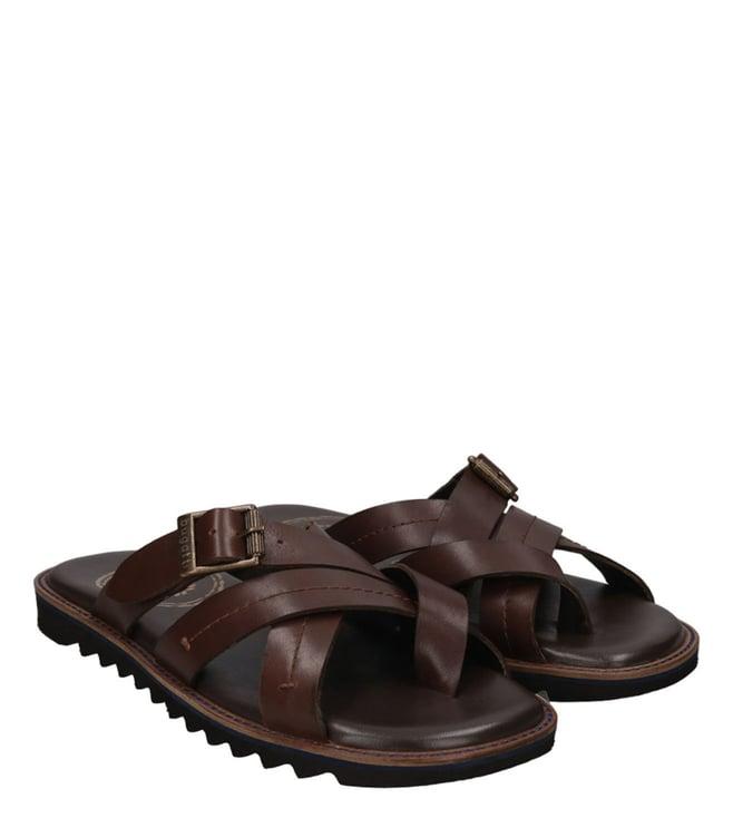 bugatti men's dorfu dark brown cross strap sandals