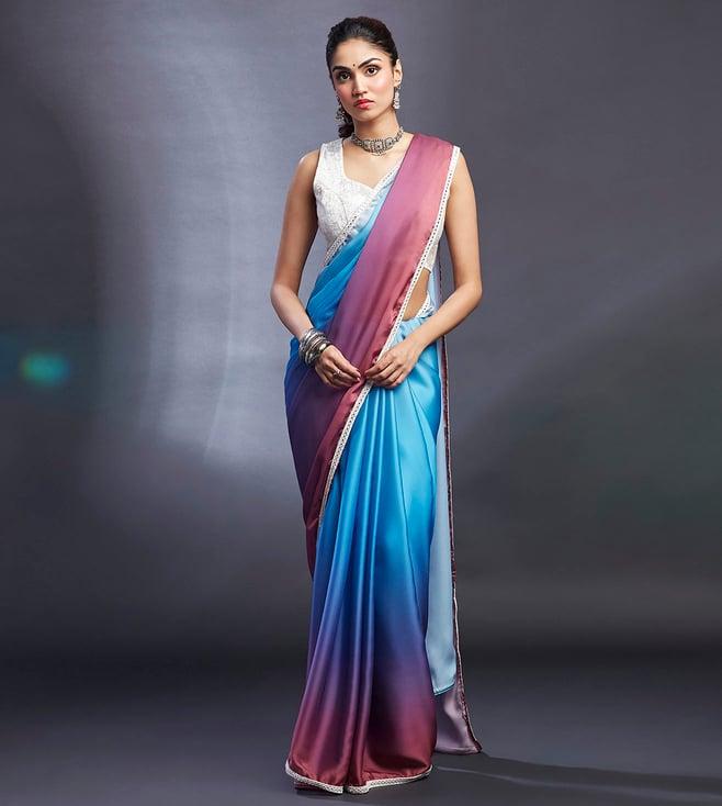 phatakaa purple & blush ombre saree