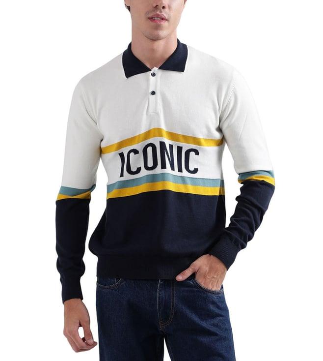 iconic multicolor typography logo regular fit sweater