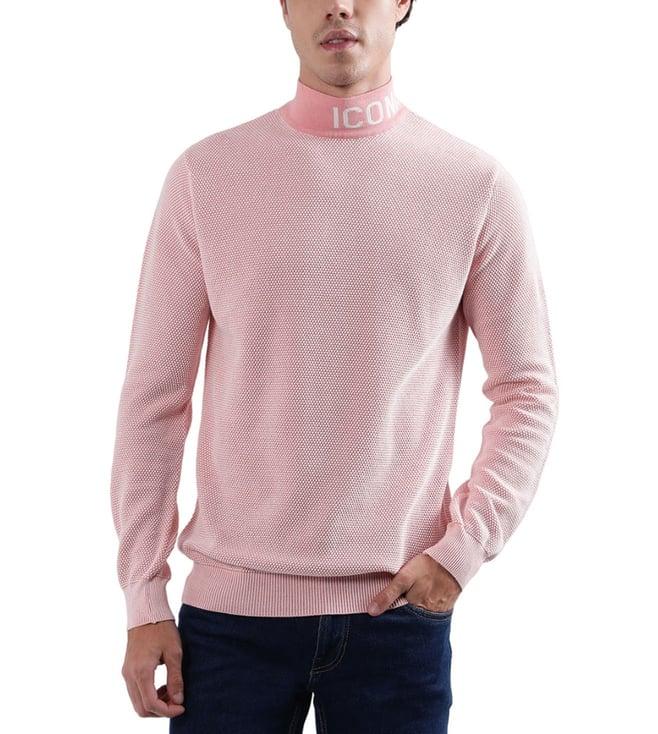 iconic pink regular fit sweater