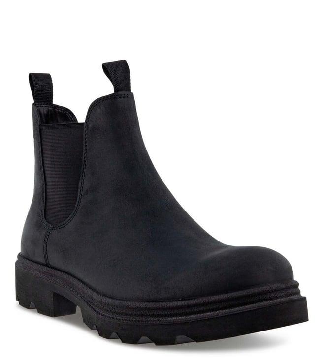 ecco men's grainer black chelsea boots