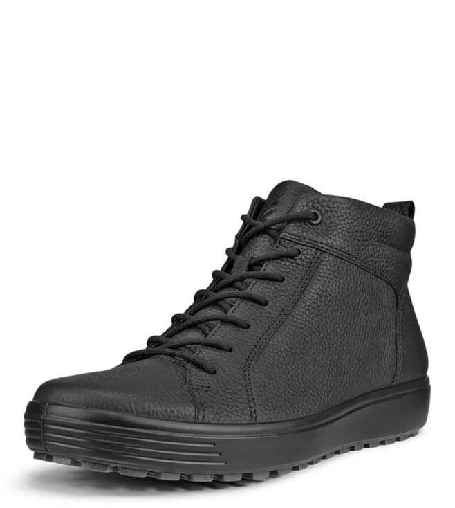 ecco men's soft 7 tred black derby boots