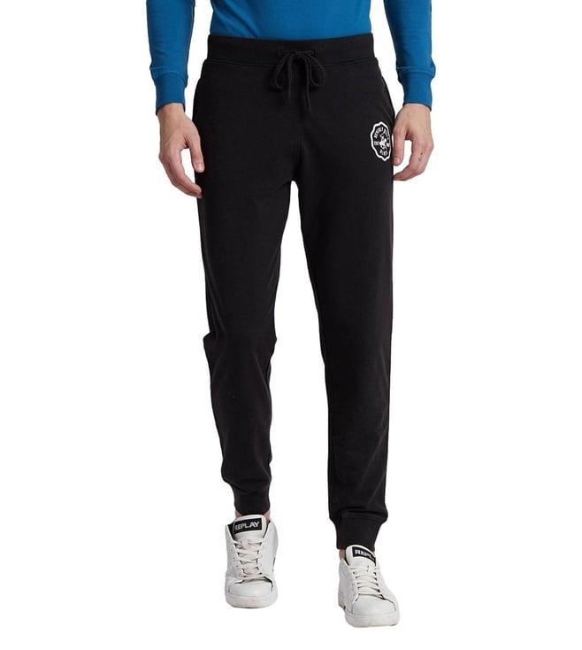 beverly hills polo club black wash out regular fit joggers