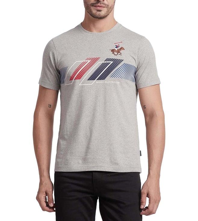 beverly hills polo club grey printed shadow regular fit t-shirts