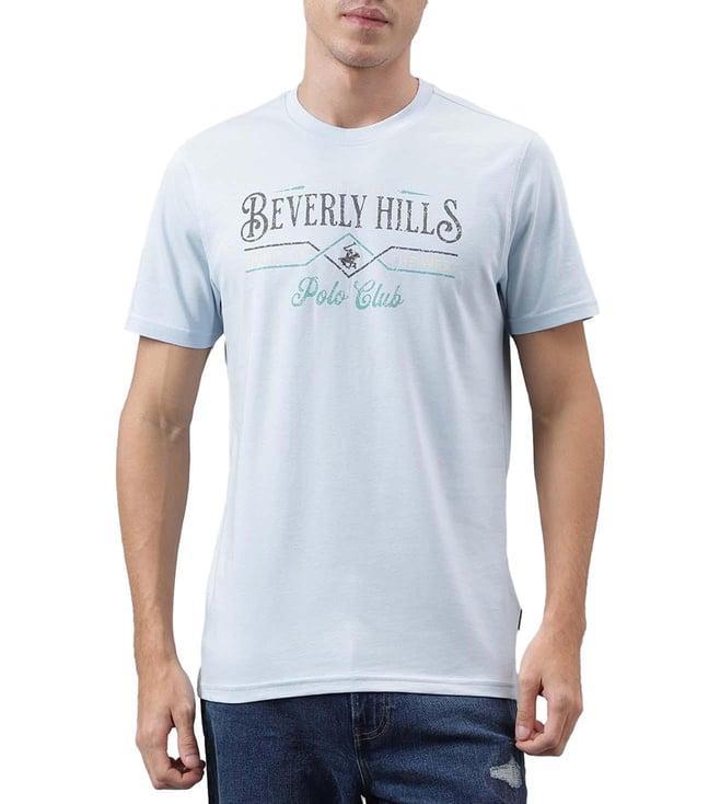 beverly hills polo club blue logo spirit of the west regular fit t-shirts