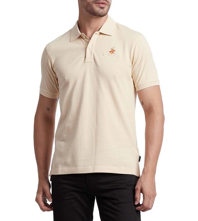 beverly hills polo club beige core pique regular fit polo t-shirts