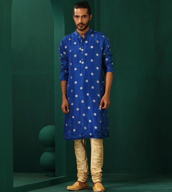 truebrowns royal blue rutba kurta