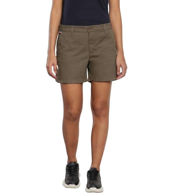 tommy hilfiger army green regular fit shorts