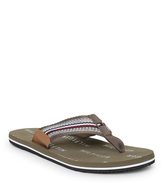 tommy hilfiger men's faded military flip flops