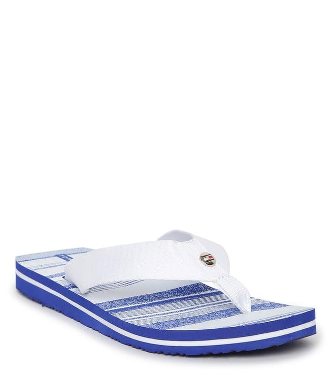 tommy hilfiger women's white & blue flip flops