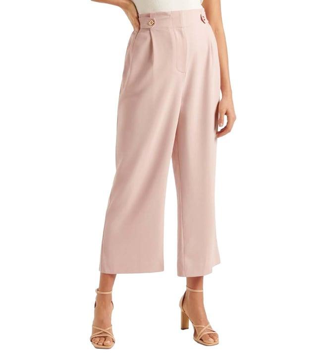 forever new blush pink elasticated high rise culottes