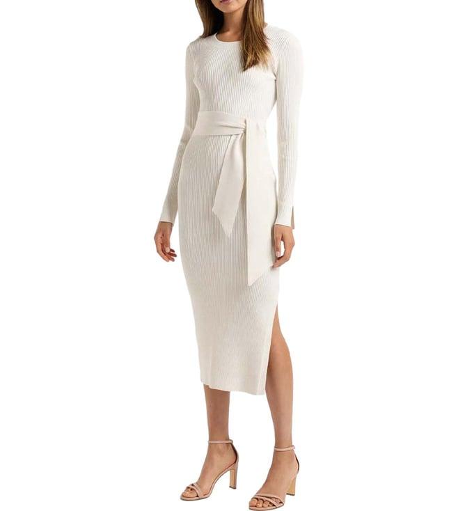 forever new cream midi knit slip dress