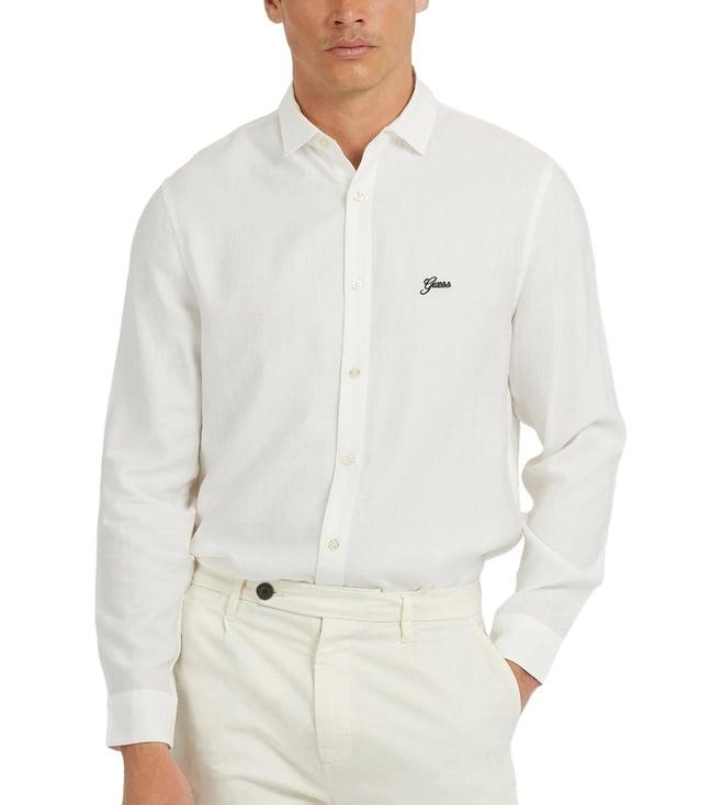 guess pure white collins regular fit shirt