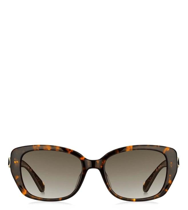 kate spade 20262608653ha brown uv protected rectangular sunglasses for women