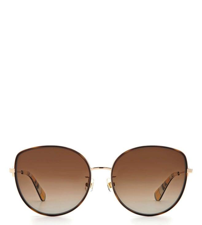 kate spade 20413706j60la brown uv protected cat eye sunglasses for women