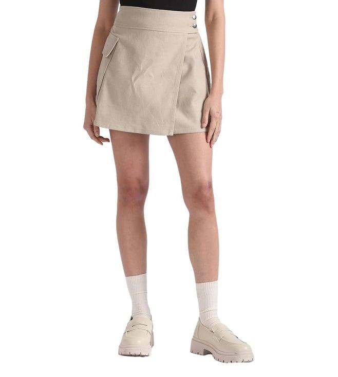 calvin klein plaza taupe regular fit skirt