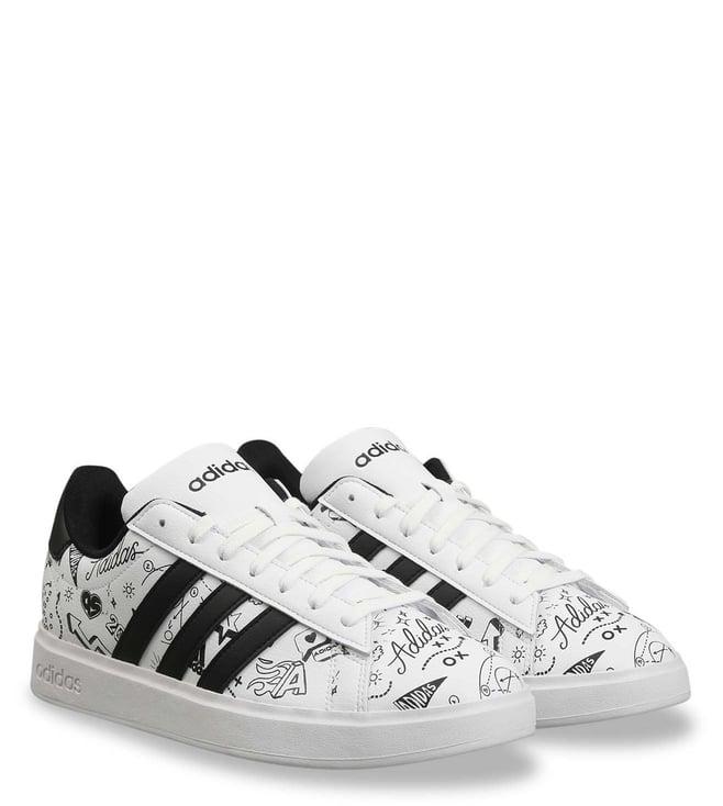 adidas men's grand court 2.0 white sneakers