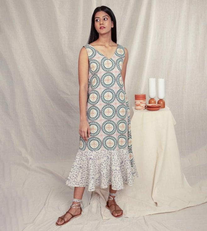 anushe pirani multi recurring dream summer midi dress