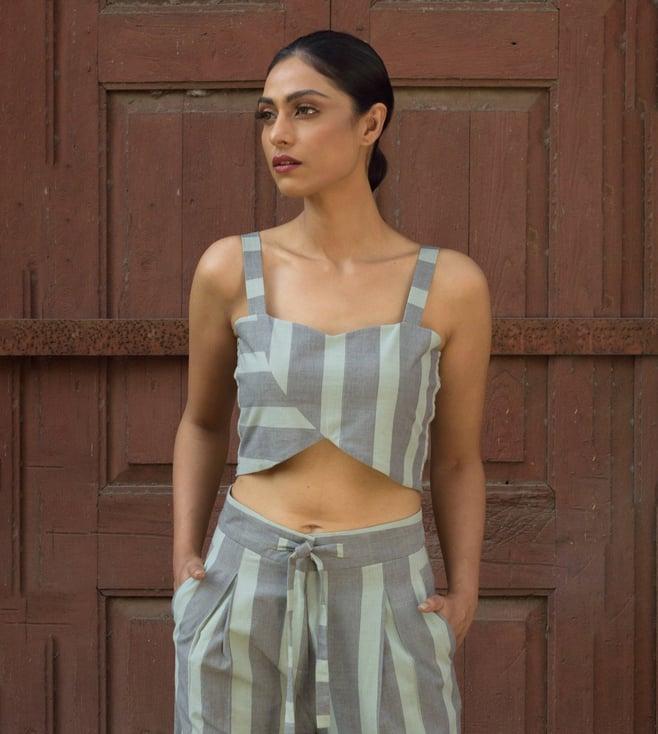 anushe pirani grey fika tulip crop top