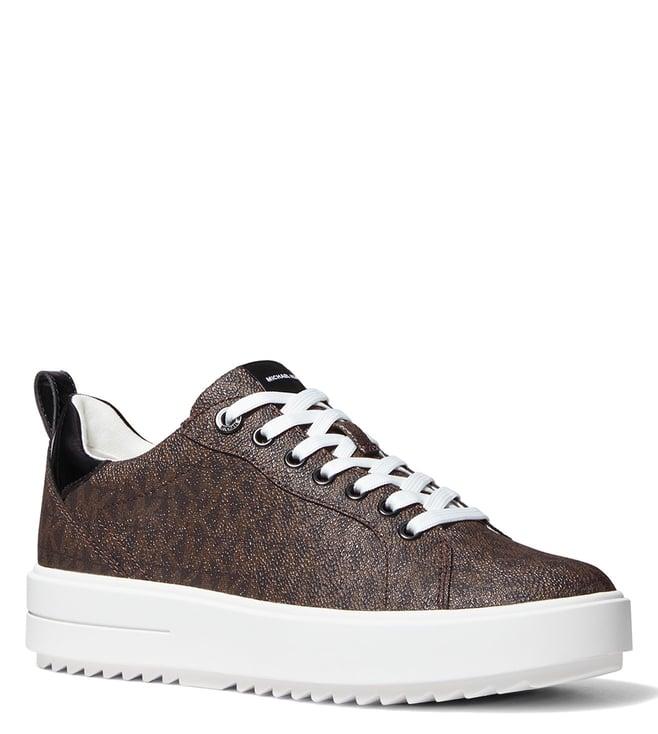 michael michael kors women logo emmett brown sneakers