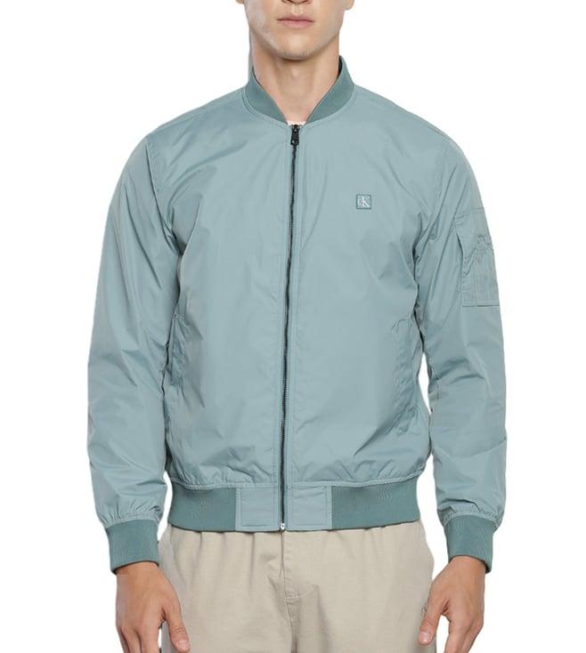 calvin klein kids light teal regular fit bomber jacket